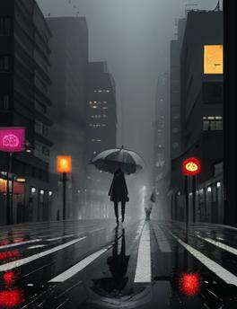 在桥上漫步的孤独者