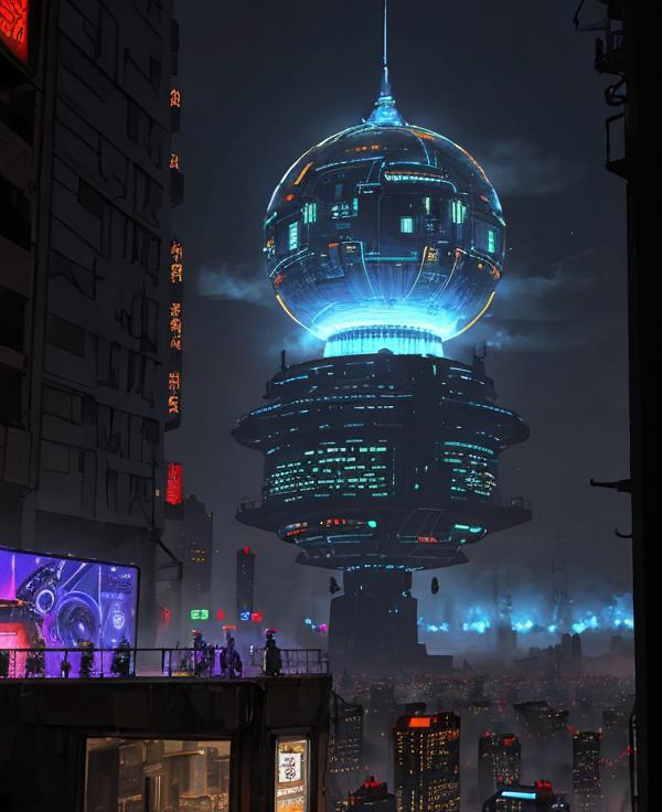 玻璃雨中的机器人心